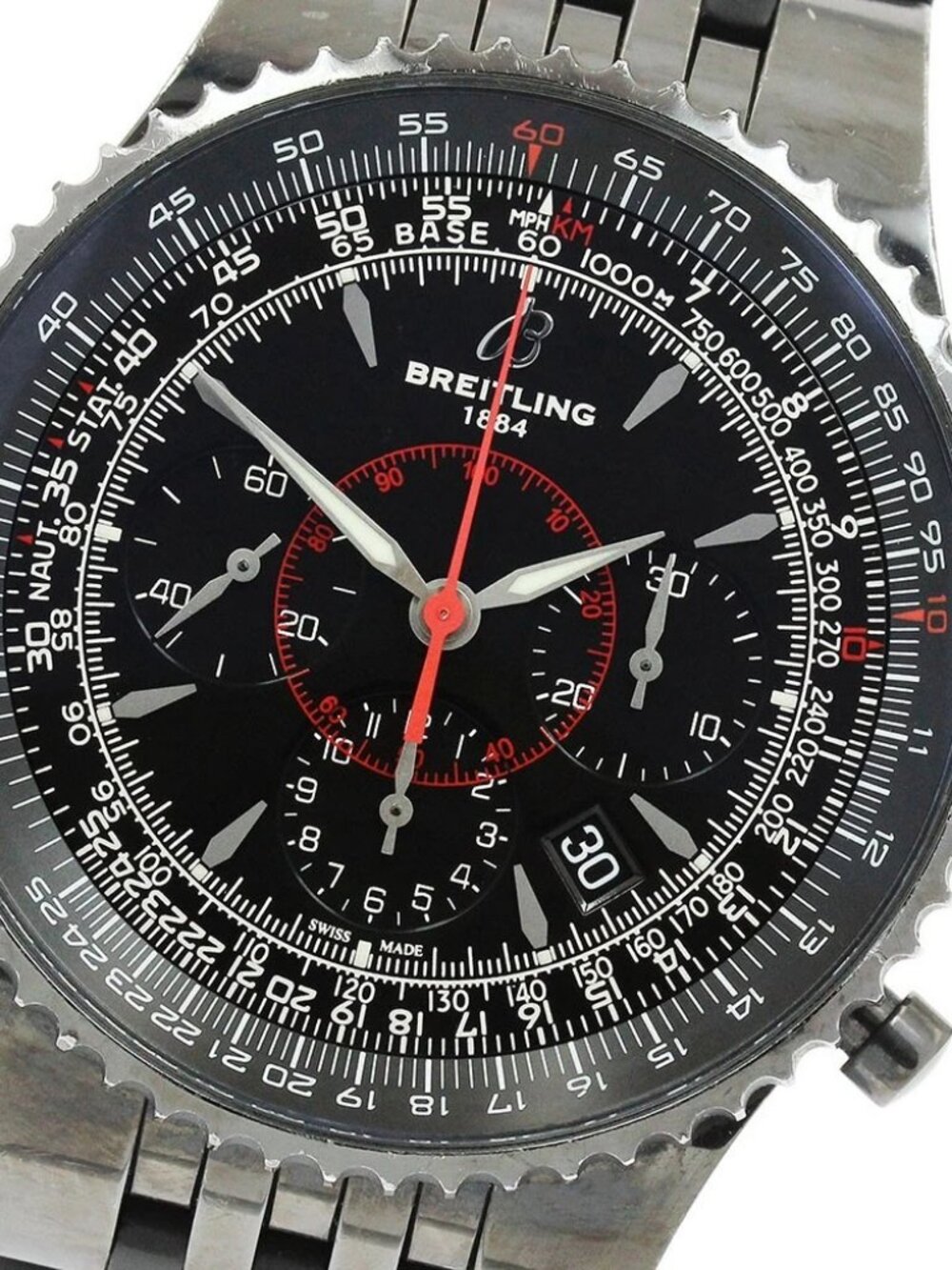 BREITLING Montbrillant 47 Black Steel M23351 Date Automatic Men's Watch